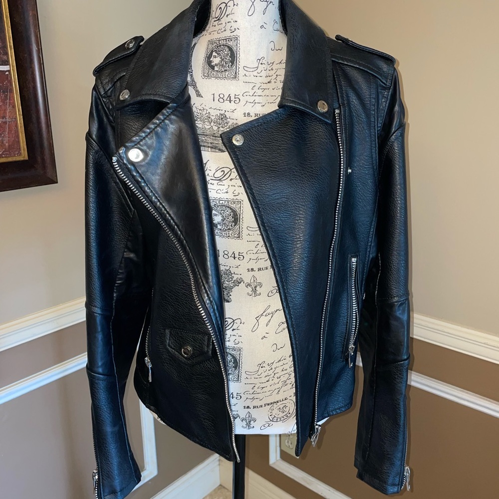 Black leather jacket